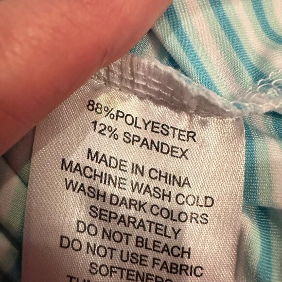 FOOTJOY FJ MENS XL TURQUOISE BLUE STRIPE GOLF POLO SHIRT DRI FIT - Picture 7 of 10